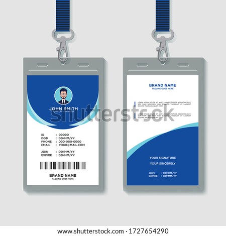 Simple Clean Abstract Stylish, Elegant ID card template Design. Full vector