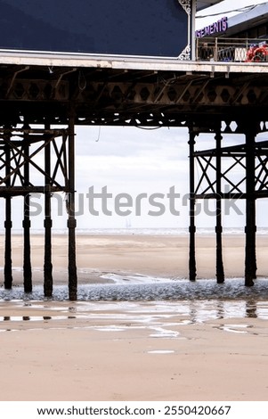 Similar – Image, Stock Photo Wooden pier on stilts on lake near mountains