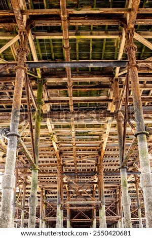 Similar – Image, Stock Photo Wooden pier on stilts on lake near mountains