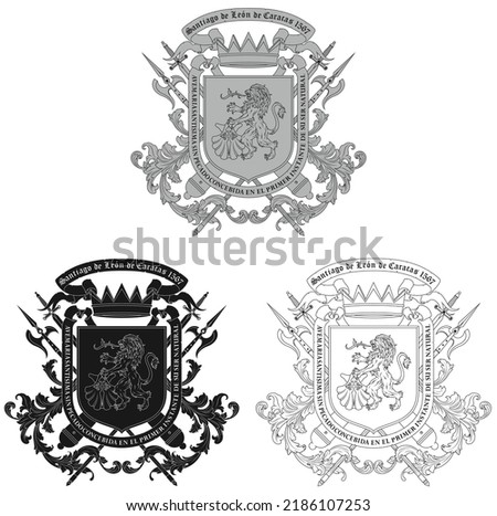Coat of arms of the city of Caracas Venezuela, coat of arms of Santiago de León de Caracas was granted by King Philip II of Spain