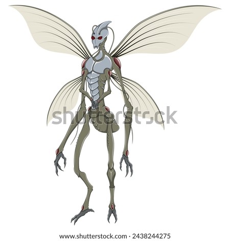 Mutant Alien Humanoid Insect Vector Design