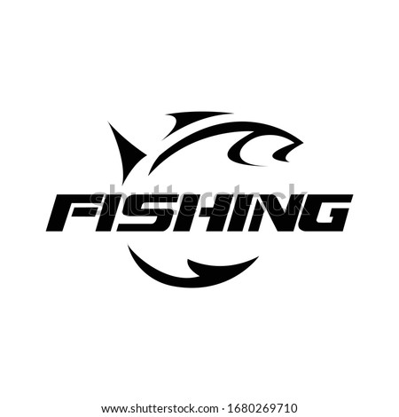 Fishing hobby logo template in black.
Fish hunter.