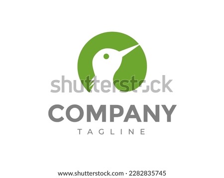 kiwi bird in circle cute logo design template for brand business company