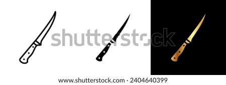 A sleek and sharp icon representing fillet knives, perfect for websites, apps, or designs related to culinary arts, cooking, and kitchen accessories.