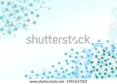 Abstract technology background, dots, nodes and elements connecting through relations technology background, futuristic data relation concept, vector background 