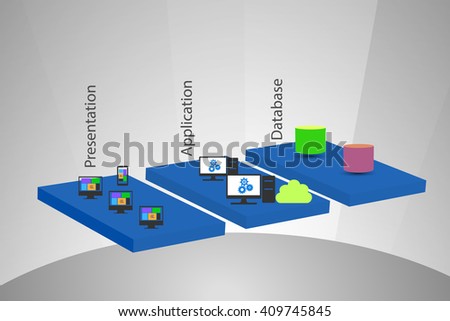 vector illustration of Software Application Architecture and enterprise integration layers