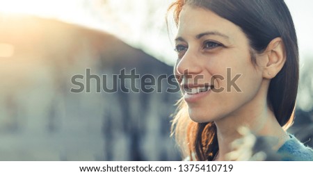 Similar – Image, Stock Photo ray of hope Feminine Woman