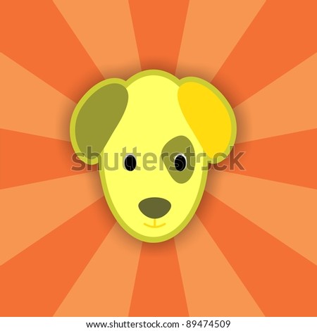 Dog Head on Striped Background ideal for a pet service or announcement