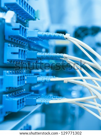 fiber cable serve with technology style against fiber optic background