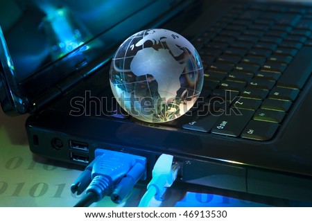 hi-tech earth globe internet background