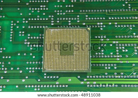 cpu for a computer on a circuit board background