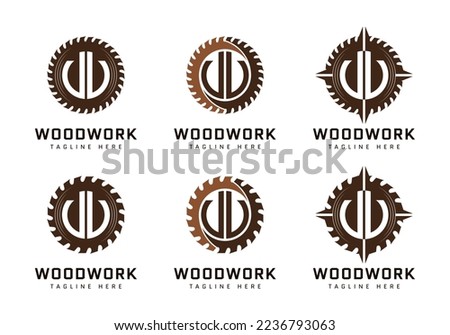 Monogram letter V on sawmill. Perfect for woodworking, industrial and construction logos