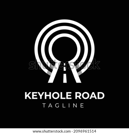 creative template logo keyhole with road icon