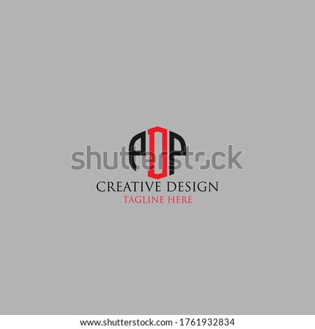 Abstract Letter PDP logo design template.