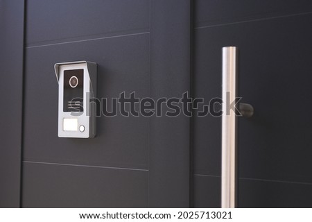 Similar – Image, Stock Photo House wall with bell, intercom and climbing plant