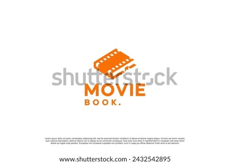 movie book , script, motion picture, logo design vector.