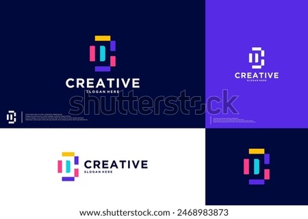 D and B initials logo, abstract, modern, capital, logo design vector.