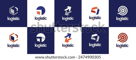 logistics delivery logo collection, with abstract style, logo design illustration.