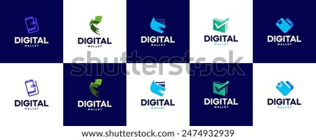 digital finance logo collection, wallet, payment,, logo design template.