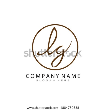 lg initials handwritten design template vector