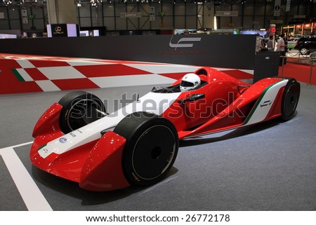 GENEVA - MARCH 7 : A Ferrari formula one F1 car on display at 79th International Motor Show Palexpo-Geneva on March 7, 2009 in Geneva, Switzerland. More than 130 vehicles were introduced.