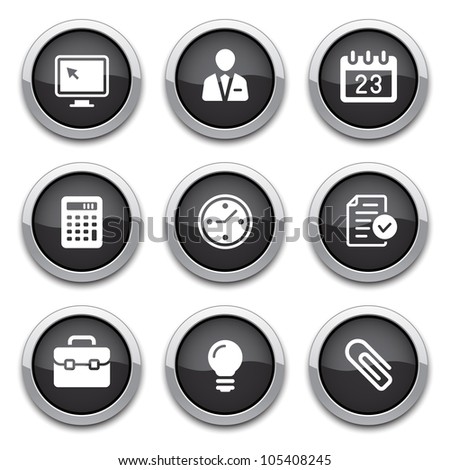 black shiny business & office buttons