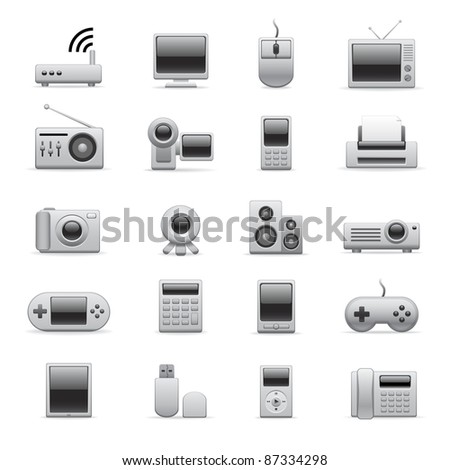 silver electronic icons