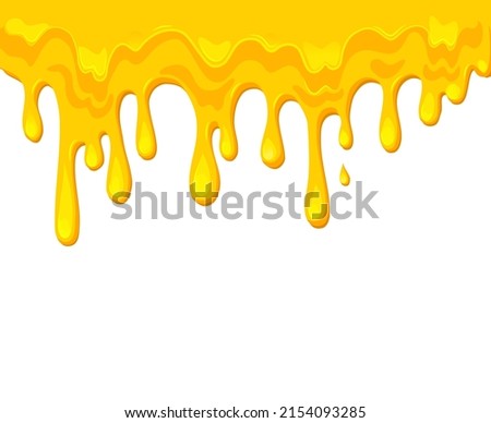 Flowing Melted cheese isolated on white background. Processed cheese wallpaper .Borders of a vector cartoon of hot cheddar, parmesan.  Foto stock © 