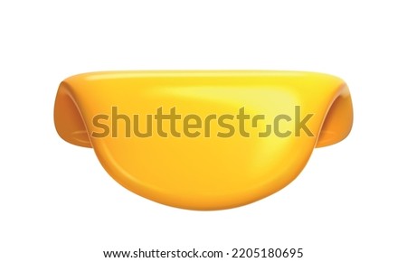 3d yellow volume bubble tag vector illustration collection. Website tab. Web page bookmark button. Folder layout. 3d small sticker edge catalogue. Display offer option template. 