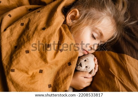 Similar – Image, Stock Photo Little girl covering face with big branch