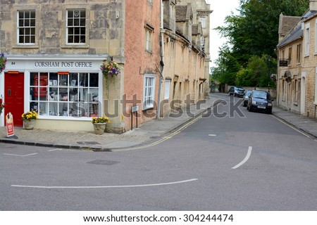 CROSSBEAM, UK - AUGUST 3, 2015 : Church street in the market town of Corsham England, UK, which was also used for the filming location of the BBC drama Poldark.