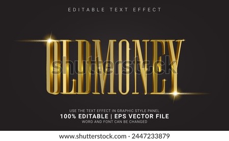 Transform your artwork with this stylish 3D gold editable text effect, capturing the essence of old money luxury