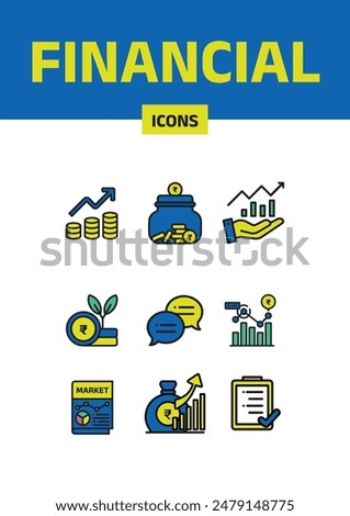 Financial Toolbox: Essential Icons for Websites and Apps.