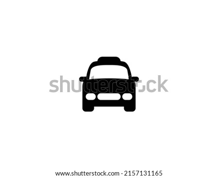 Taxi cab isolated realistic vector icon. Oncoming taxi car illustration icon