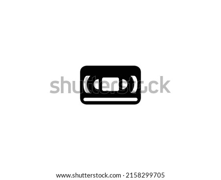 Videocassette isolated vector illustration icon. Video cassette emoji illustration icon