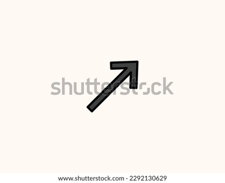 Up right arrow vector icon. Isolated arrow flat emoji, emoticon symbol - Vector