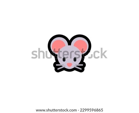 Mouse vector icon. Mouse Face Emoji illustration. Isolated mouse, rat vector emoticon