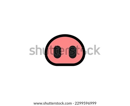 Pig nose vector icon. Pig nose Emoji illustration. Isolated pig snout vector emoticon