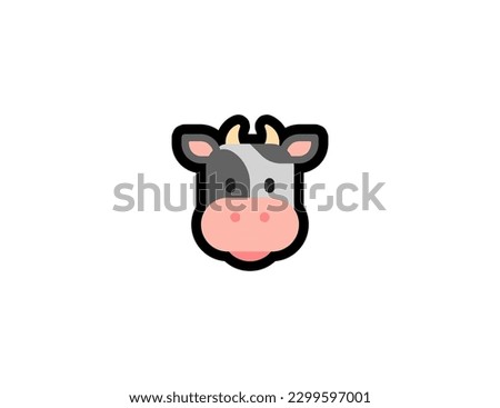 Cow vector icon. Cow Face Emoji illustration. Isolated cow head vector emoticon