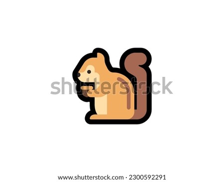 Chipmunk vector icon. Squirrel emoji illustration. Isolated Squirrel vector emoticon