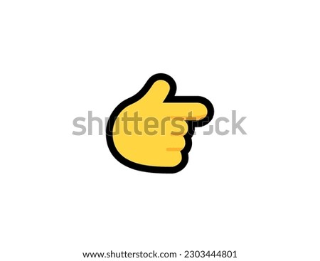 Backhand index finger pointing right vector icon on a white background. Index finger emoji illustration. Isolated hand vector emoticon