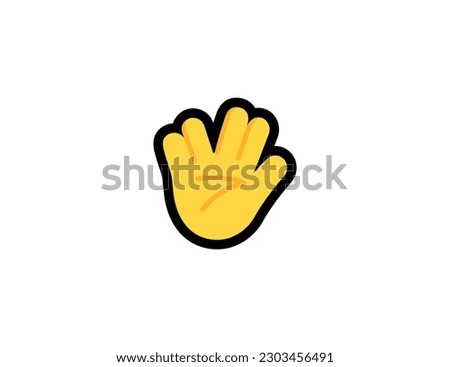 Vulcan Salute vector icon on a white background. Vulcan Salute hand emoji illustration. Isolated Vulcan Salute hand vector emoticon