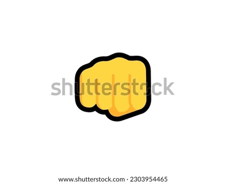 Oncoming fist vector icon on a white background. Oncoming fist emoji illustration. Isolated fist vector emoticon