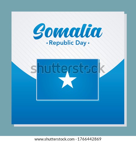 Republic Day National of Somalia, Somalia flag state symbol isolated on background national banner. Greeting card National fRepublic Day Somalia vector illustration 