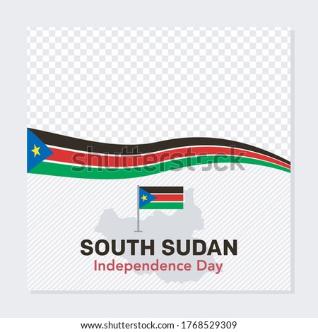 
Independence Day of the South Sudan, South Sudan flag state symbol isolated on background national banner.BGreeting card National Independence Day, South Sudan vector illustration background