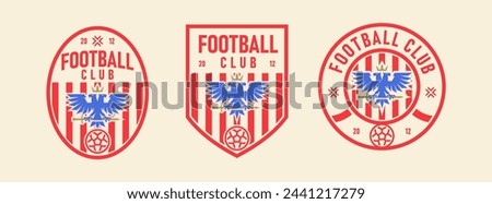 football logo with ball element, soccer, elegant soccer logo. Elegant Modern Soccer Football Badge logo designs, Soccer Emblem logo template vector illustration