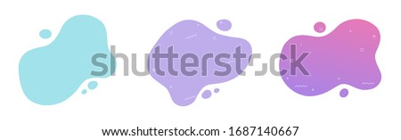 Fluid graphic shape element design vector background or liquid gradient abstract geometric modern splash halftone wavy set for text copy space, idea of curvy backdrop for flyer or brochure