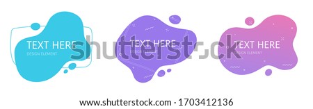 Shapes design element abstract liquid gradient geometric modern splash halftone wavy set for text copy space or fluid graphic curvy colourful vector background, idea of backdrop for flyer or brochure