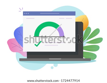 Speed of website internet page loading or computer laptop seo optimization web site performance test check icon vector flat, concept of pc load time speedometer software tool for downloading score