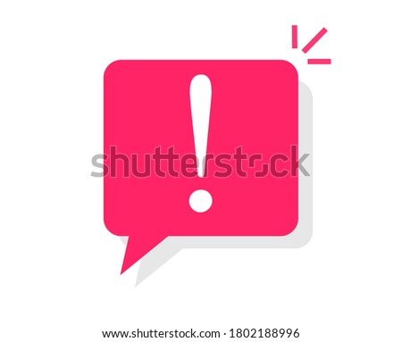 Caution notice warning message bubble icon vector, danger important information notification symbol, attention alert icon mark with exclamation sign flat cartoon, info error announce comment